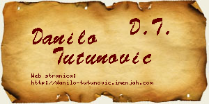 Danilo Tutunović vizit kartica